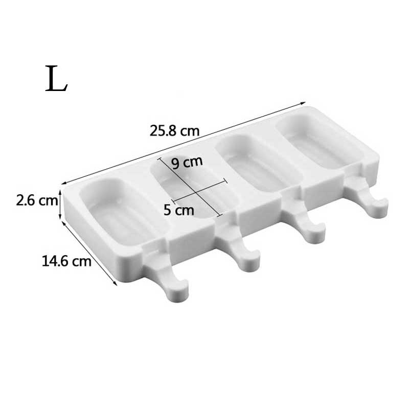 Moldes de sorvete congelado, moldes de silicone com 10 pçs de picolés, 4 cavidades, faça você mesmo, moldes de cozinha, utensílios de criação de sobremesa: M