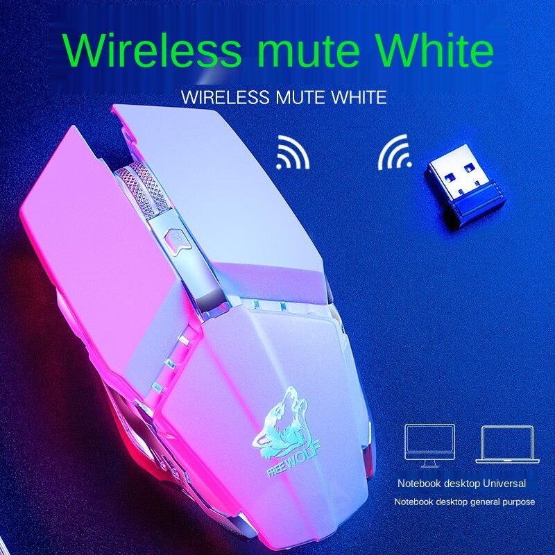 Liberty Wolf X11 Wireless Silent Mouse Rechargeable Luminous Mechanical Gaming Mouse 2.4G Wireless E-sports Gaming Mouse for PC