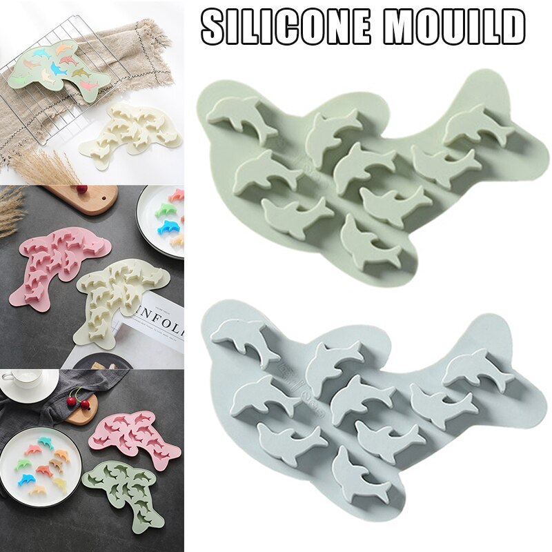 Moule à glace en Silicone en forme de dauphin, mignon, chocolat, gadget de cuisine GQ