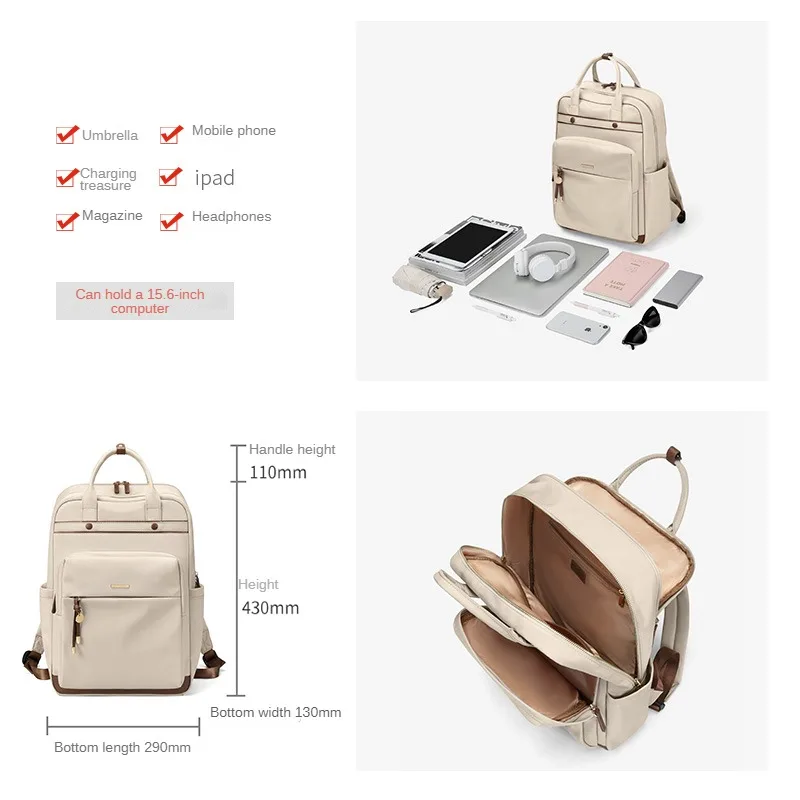 GOLF Backpacks for Women Business Trips Bag Fit 15.6 Inch Laptop Oxford Travel Commuting Backpack Bags with Handle