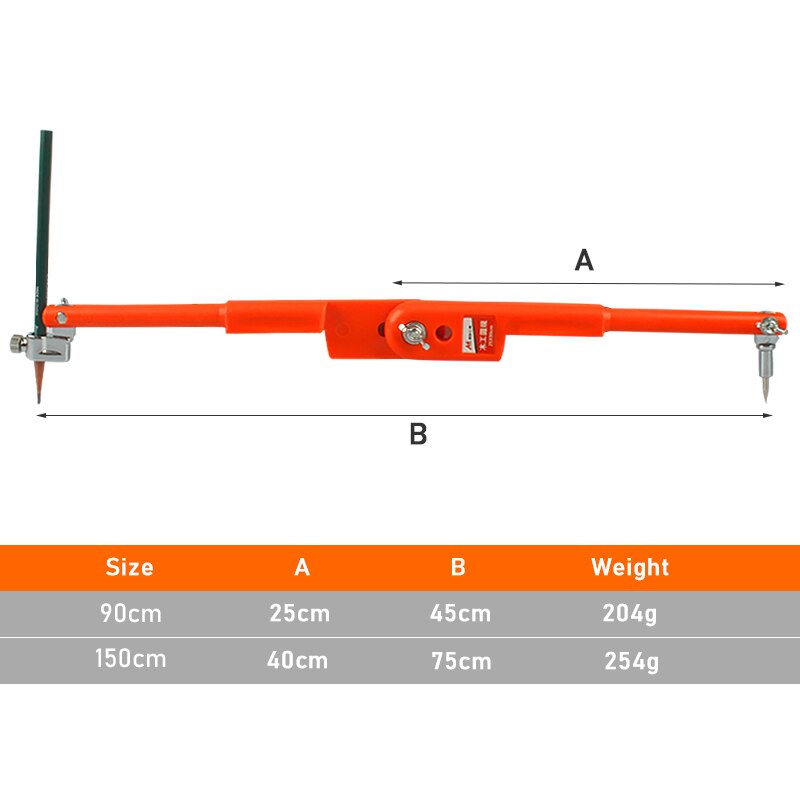 Grande taille charpentier précision crayon compas grand diamètre diviseurs réglables marquage et traçage compas pour le travail du bois