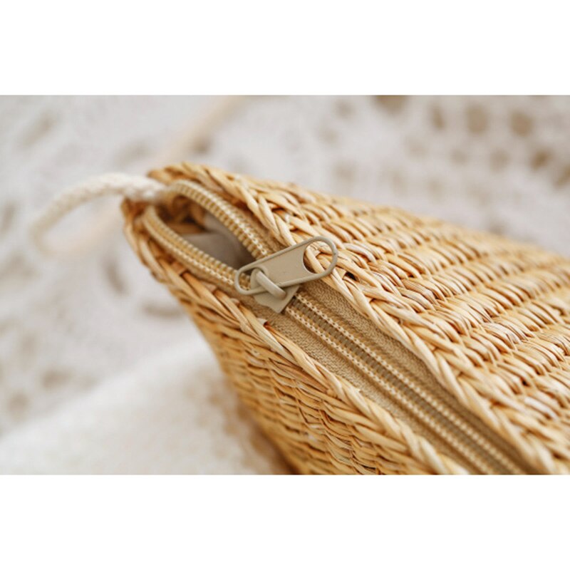 Femmes dame fille paille épaule sac à bandoulière fermeture éclair Vintage tissé pour voyage plage UND