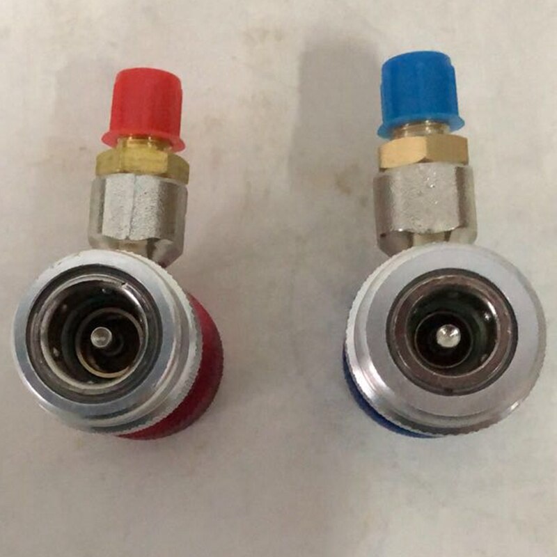 1 Pair of Automatic Freon R134A AC Air Conditioner Adjustable Quick Coupling Refrigerant High and Low Pressure Adapter Connector