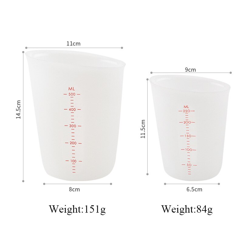 500ml Siliconen Maatbeker Keuken Meten Gereedschap Butter Vloeibare Meten Cup Kruik Flexibele Siliconen Cup voor Bakken Koken Tool