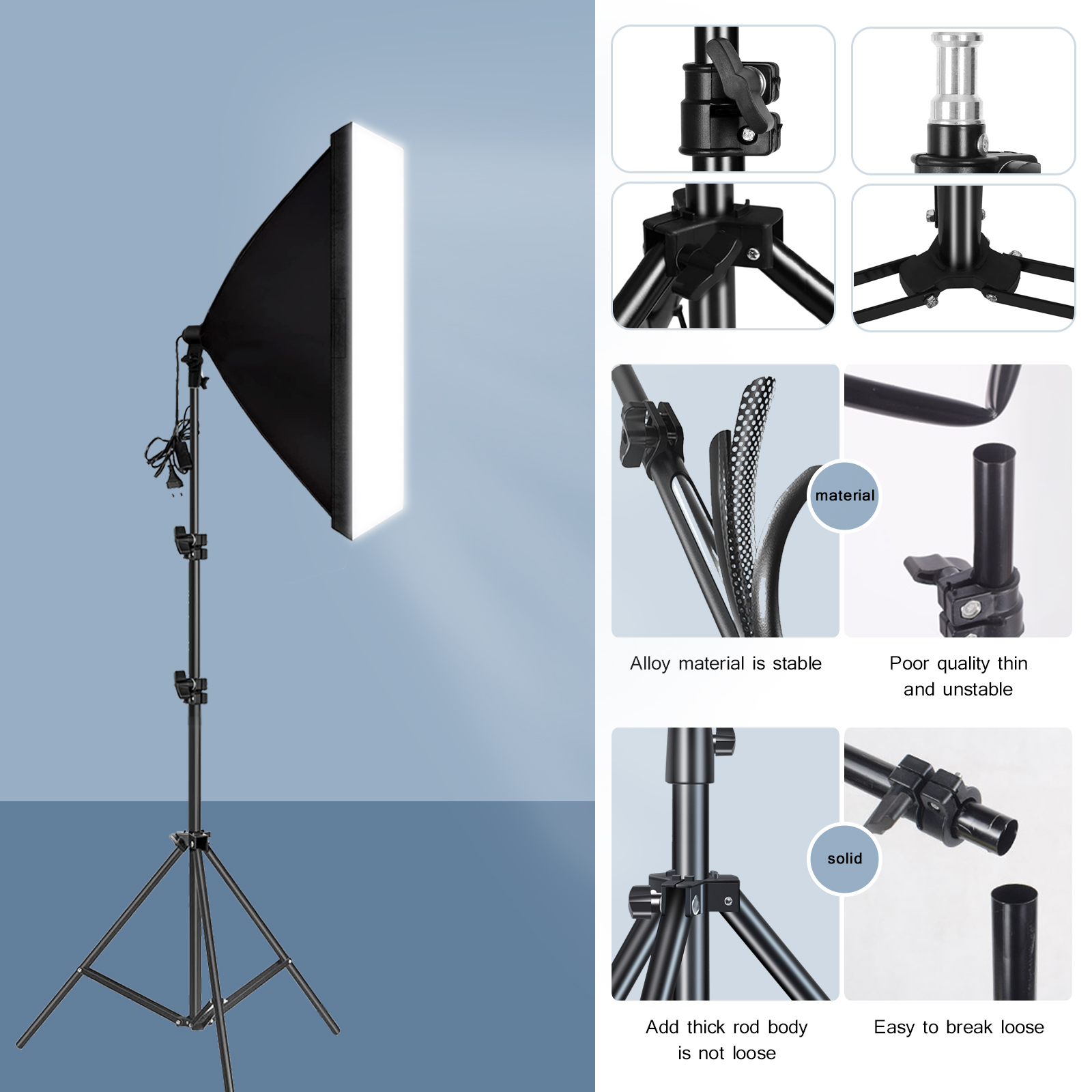 Professionelle Fotografie Softbox Beleuchtung Softbox mit Stativ E27 Fotobirne Dauerlichtsystem für Fotostudio
