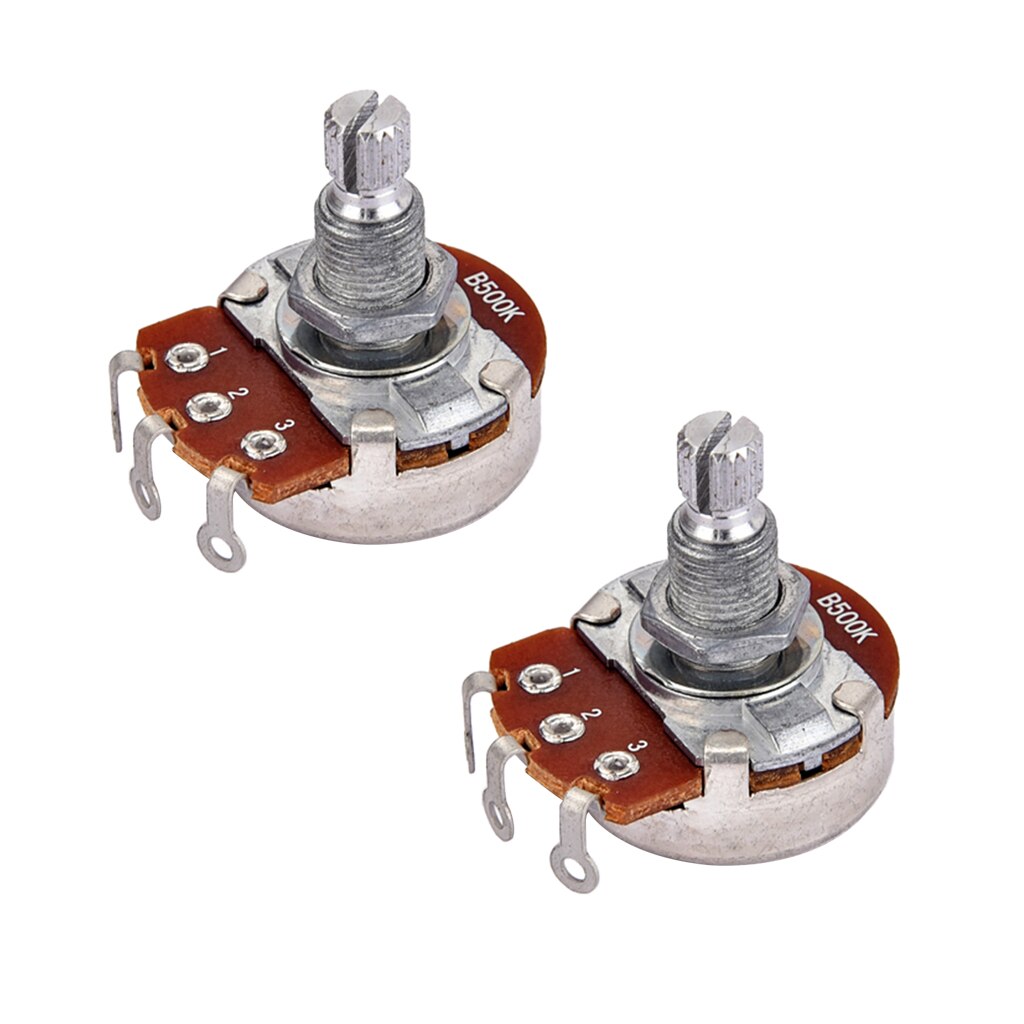 2x Alpha B500K Potentiometer Pots 18mm Shaft Replacement for Electric Guitar
