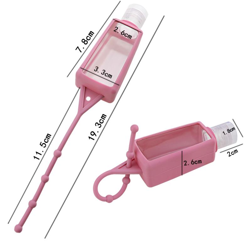 Random Hand Sanitizer Empty Bottle With Silicone Hook Hanging Style Mini Portable Plastic Squeeze Refillable Bottle