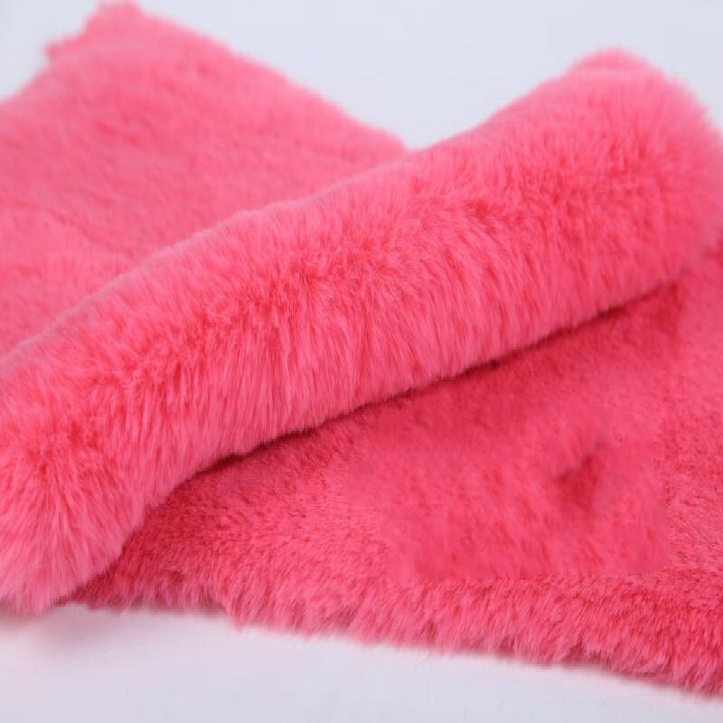 Dikker Imitatie Rex Konijn Haar Bont Pluche Teller Display Achtergrond Doek Kussen Sofa Cover Schoen Tas Materiaal 0.5X1.6M: watermelon red