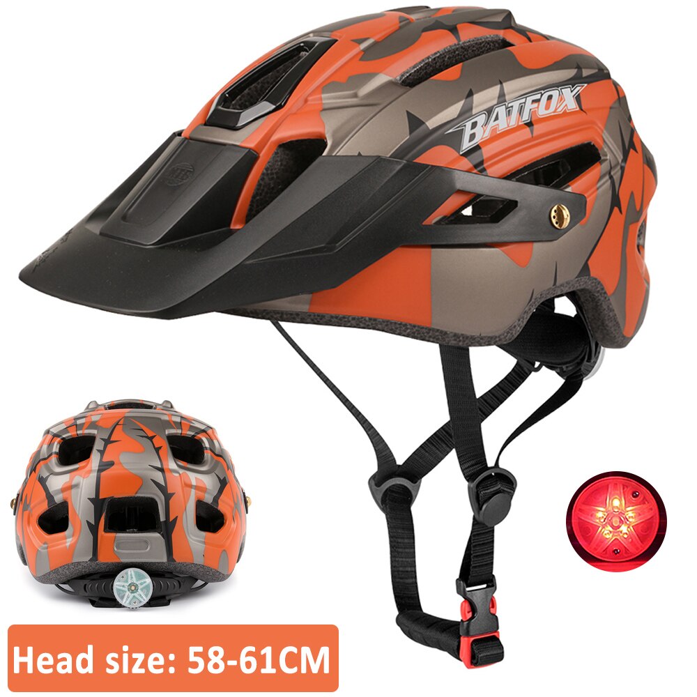 Orange cycling helmet MTB Large brim mountain bike ultralight bicycle helmet Men Women Casco Ciclismo Bicicleta MTB helmets