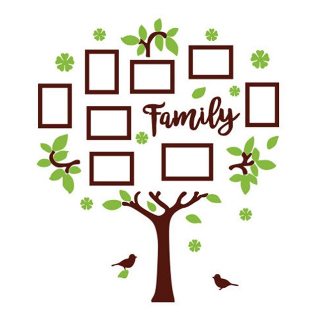 DIY Family Tree Wall Stickers Photo Frame Picture Collage Home Decoration Acrylic Wall Decals Poster Living Room Wallpaper: Light green