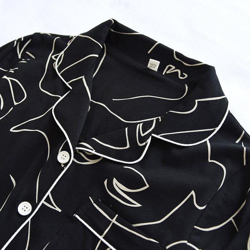 Katoen Nachtkleding Lente Utumn En Winter Mannen Pyjama Suits Lange Mouw Paar Nachtkleding Paar Pyjama Mens Womens Mannen 'S Tops