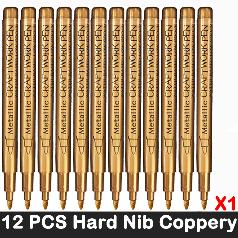 12 Kleuren Metallic Marker Pen Hars Tekenpen Acrylverf Diy Highlights Permanente Marker Diy Card Art Benodigdheden Briefpapier: Rood