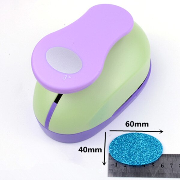 Perforadora De forma ovalada para manualidades, Cortador De Papel Ovalado De 10mm-76mm, para álbum De recortes, bricolaje, elipse, Perfurador,: 1pc 60x40mm