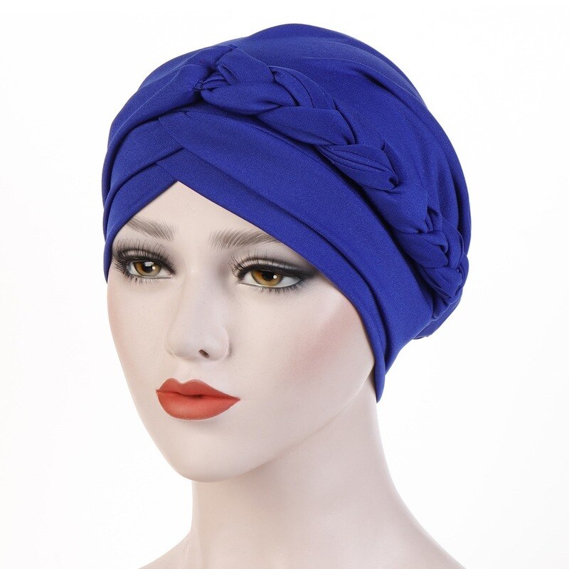 Vrouwen Dames Moslim Haaruitval Stretch Tulband Caps Kanker Chemo Hoed Effen Kleur Braid Head Sjaal Beanie Bonnet
