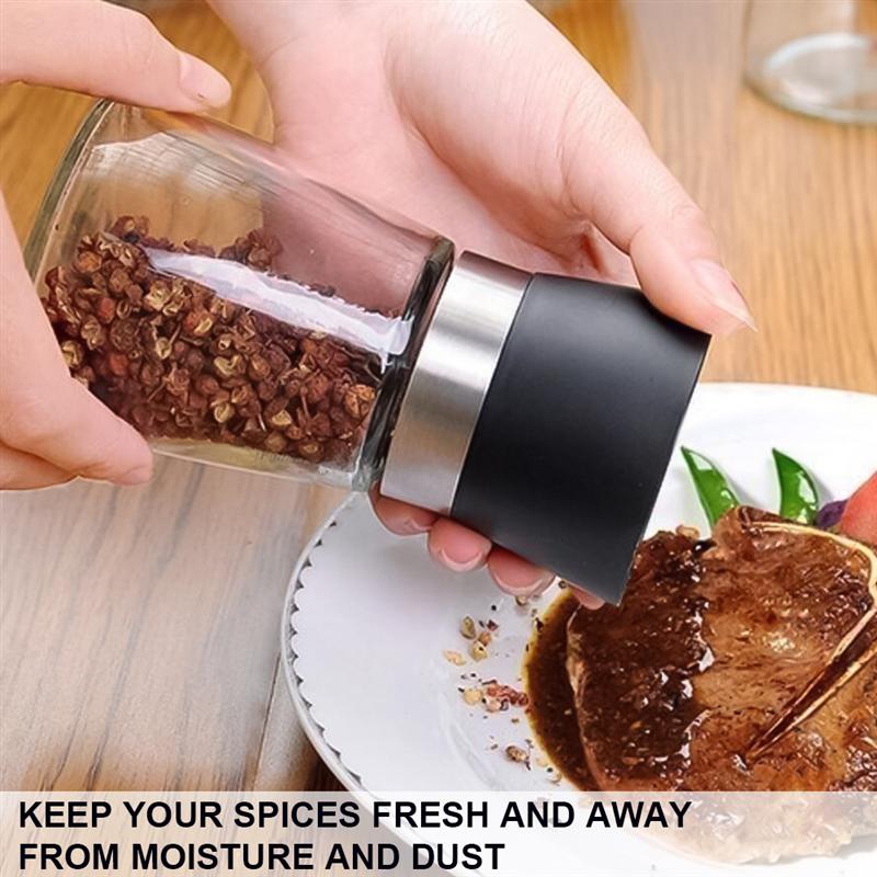 2 stk pepperkvern i rustfritt stål manuell pepperkvern for hjemmet (kartongpakking)
