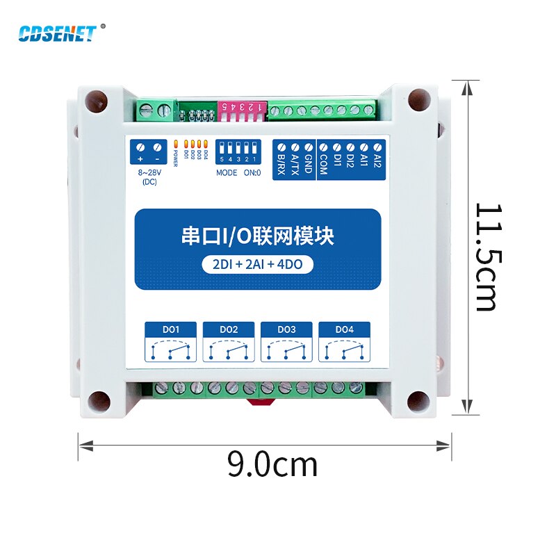 Modbus RTU I/O Network Module RS485 Control I/O wi... – Vicedeal