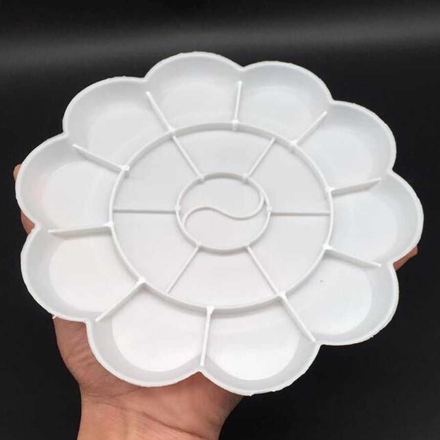 Blomme blomst form plast palet kunst maling plast tegnebakke farve palet til olie akvarel hvid maleri palle maling