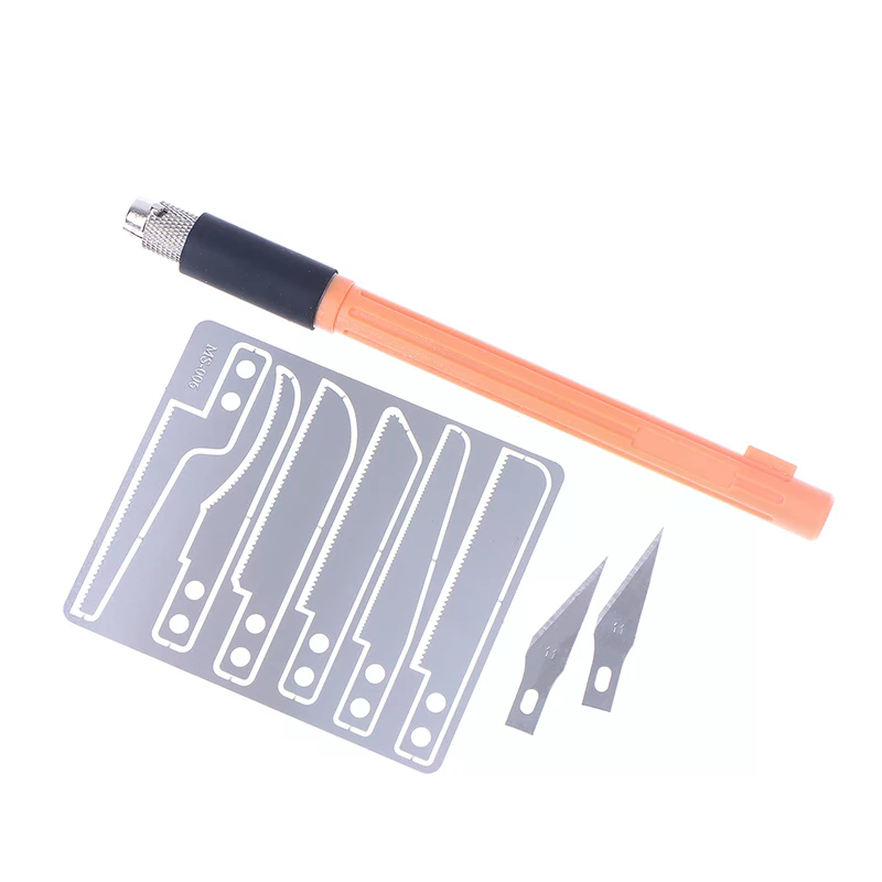 Mini scie à main, outils artisanaux avec 8 lames, couteau de modélisation pour couper à la main, artisanat du bois, construction de maquettes, 1 pièce