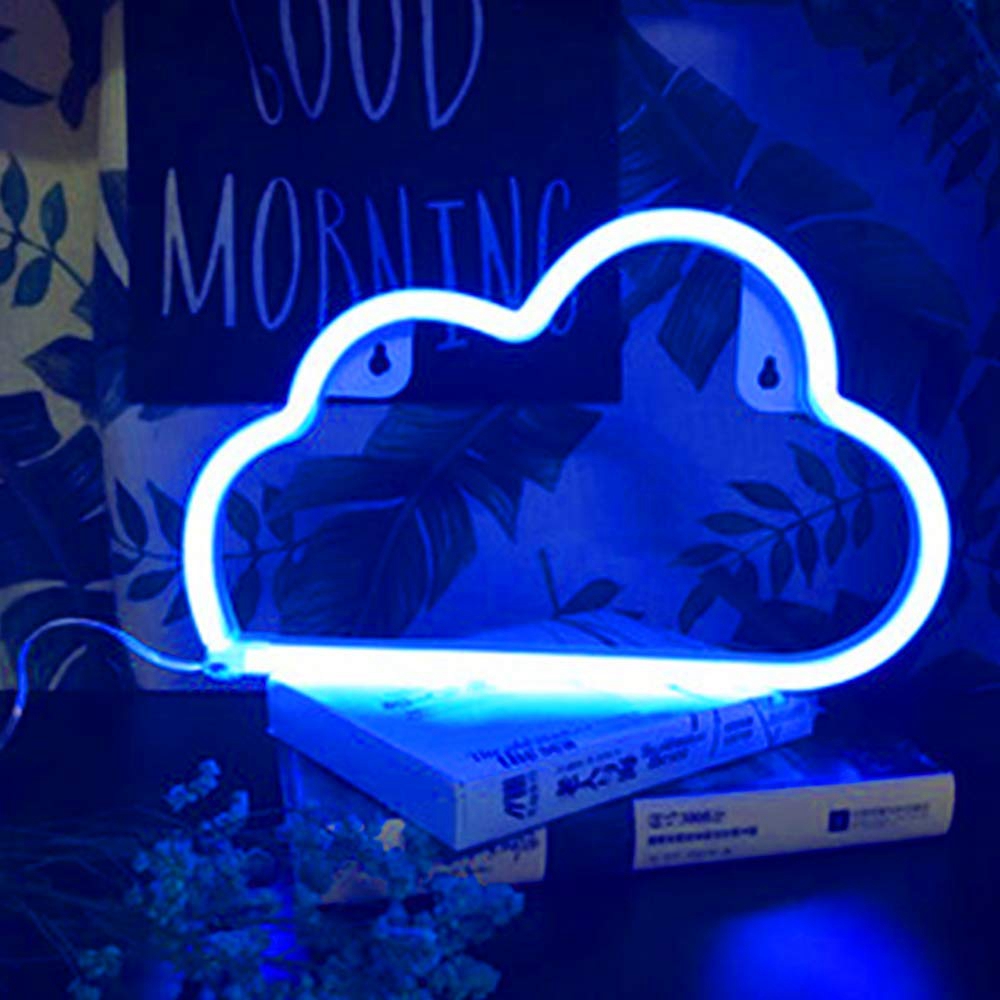 Led neon vegglys batteri eller usb-drevet skylampe lyser opp til hjemmet barnerom bar festlig fest julebryllup