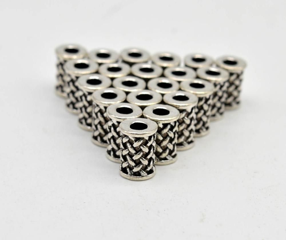 10 stk gammel sølv viking rune hår flette dread beard dreadlock perler ringer rør ca 3mm indre hull smykker