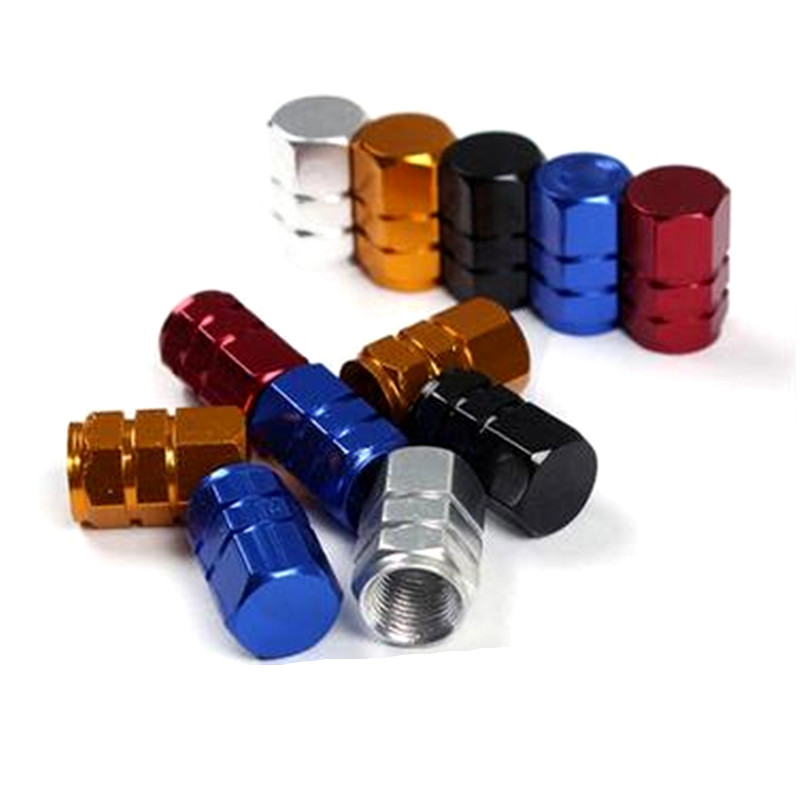 Color Aluminum Alloy Valve Cap Bike Cap Bike Bicycle Cycling Tire Leak Valve Cover Gas Nozzle 10 Colors Bicycle Accessories