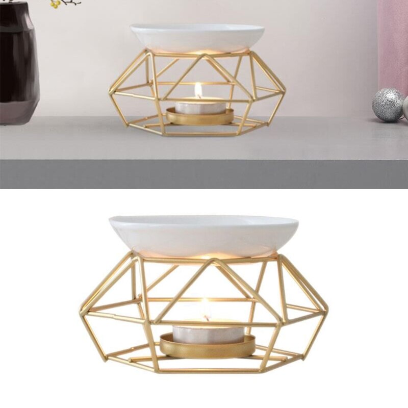 Aromatische Olie Brander, Geometrische Keramische Essentiële Olie Kaars Houder Wax Melt Brander Warmer Smelter Geur Voor Thuis Offi
