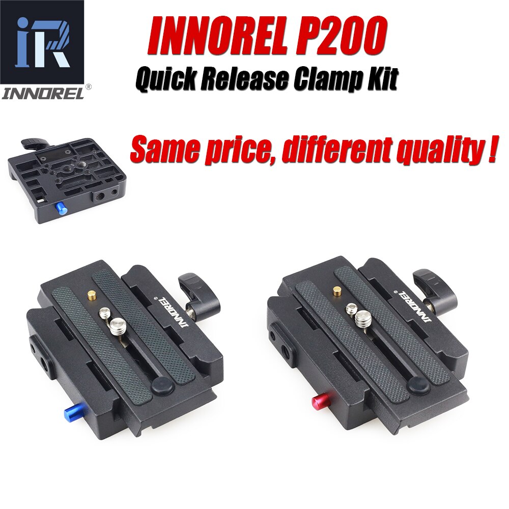 Upgraded INNOREL Aluminium Alloy Quick Release Clamp Kit QR Plate Adapter For Manfrotto 501 500AH 701HDV 503HDV Q5 etc