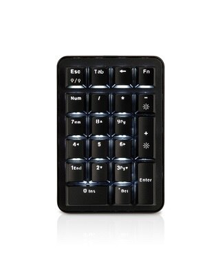 Ajazz AK21 21-key Ergonomic Backlit USB Wired Digital Numeric Keypad Keyboard Detacheable Cable and Type-C USB port Blue Axis: Square Keycap