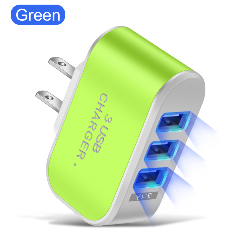 Tête de chargement multifonctionnelle à 3 Ports USB, 5V, 1a, chargeur de téléphone portable USB unique