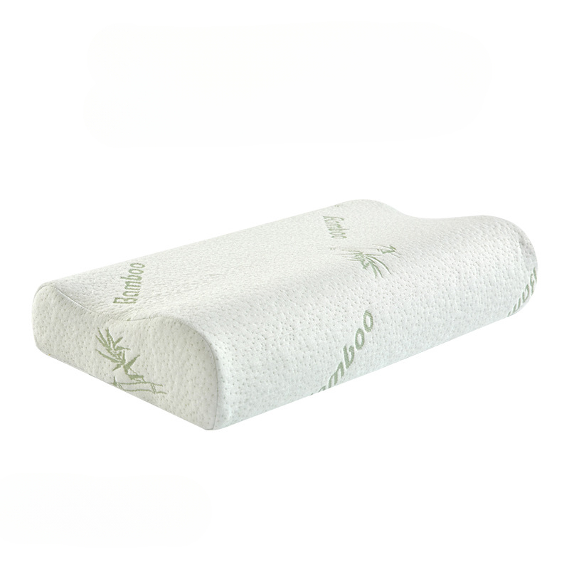 Almohada larga de espuma viscoelástica, almohada de cama, protección del cuello, almohada de maternidad en forma de rebote lento para dormir, almohadas ortopédicas: 48 x 74 / Azul