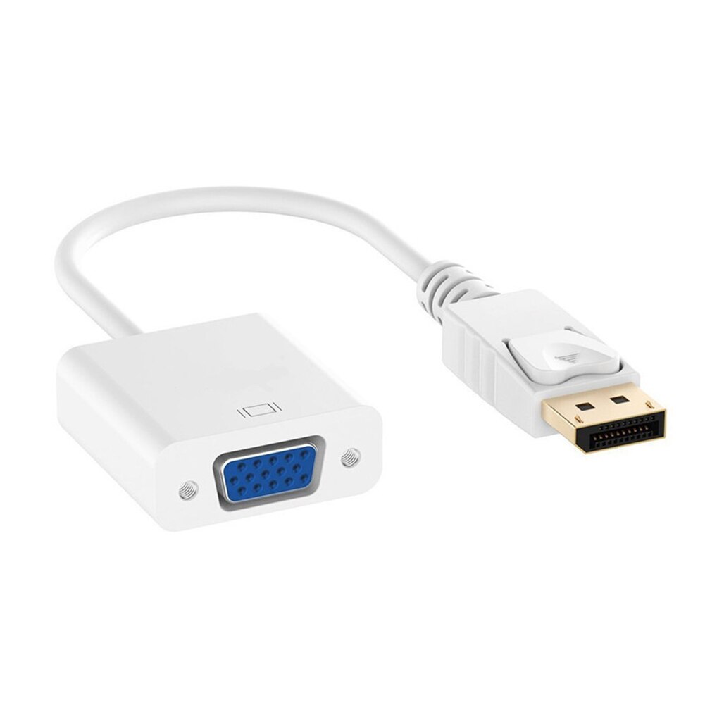 Dp displayport hann til vga hunn omformer adapter kabel til pc laptop gdeals: Hvit