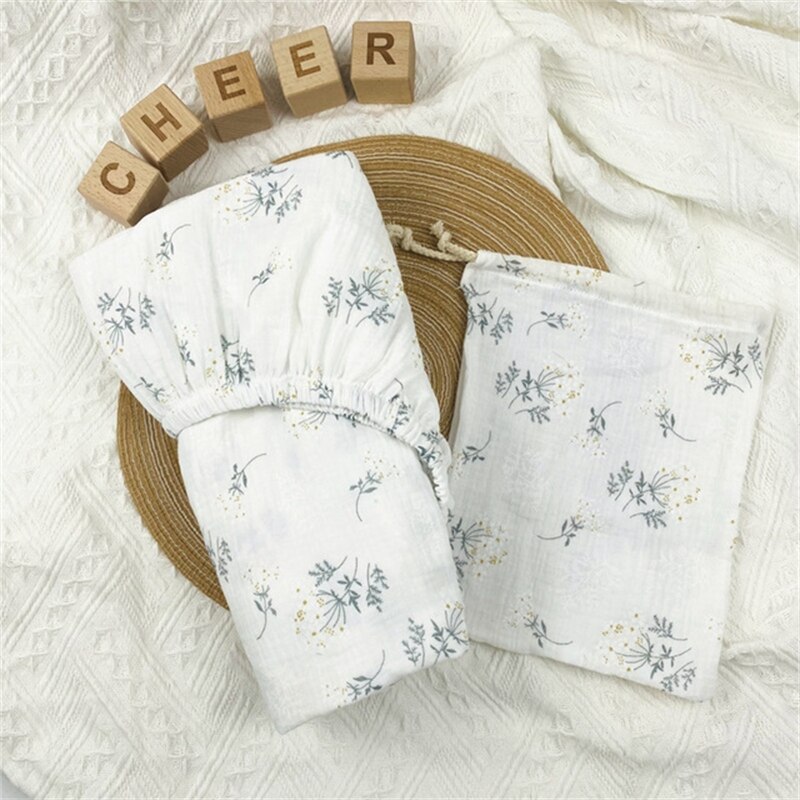 Stretchy Baby Fitted Bassinet Sheet Crib Bed Soft Cotton Printed Sheet Cradle Basket Pad Sheet Mattress Cover Protector N84E: Little yellow flower