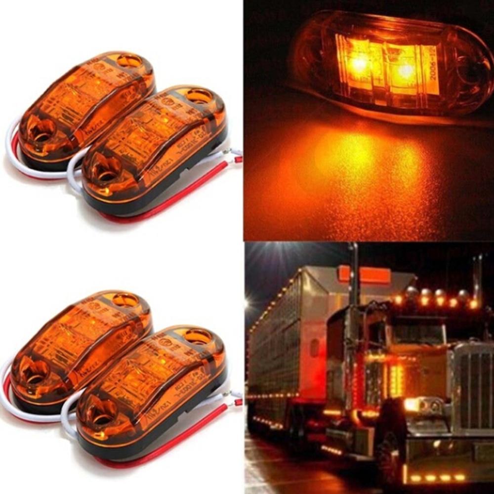 10Pcs Amber Clearance Trailer Lights Car Truck Side Marker Lights Tail Lamp 12V 24V LED Truck Accessories
