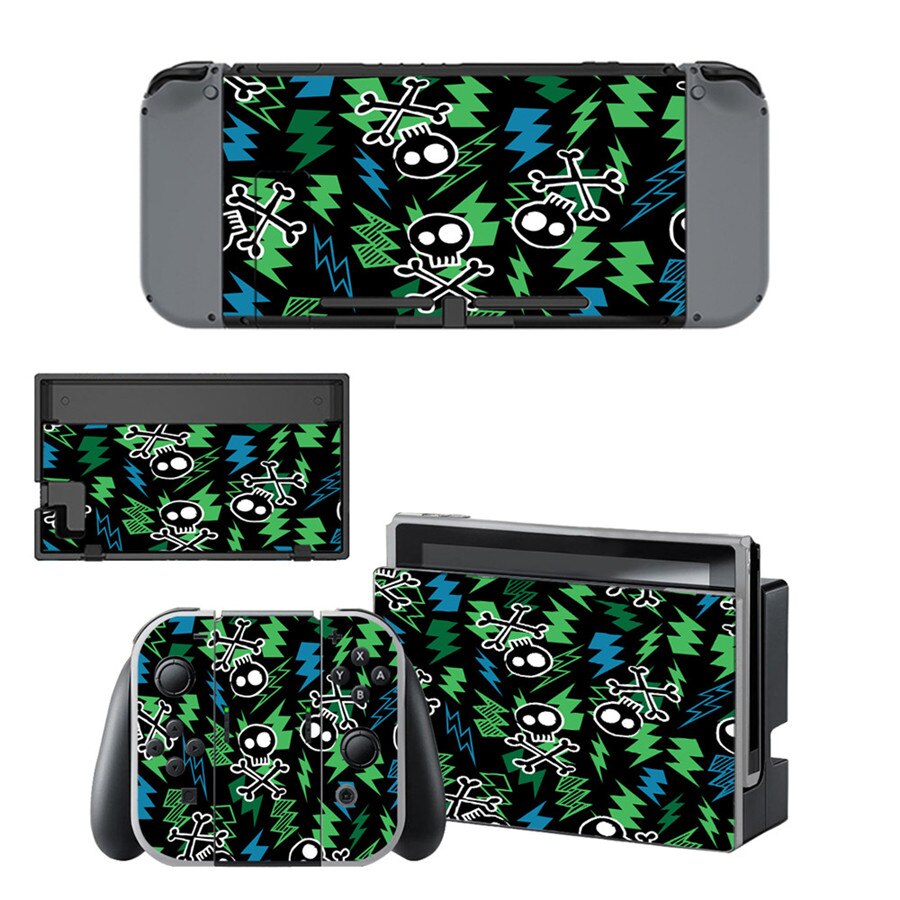 15 stili Cool Skull Style Decalcomania Del Vinile Autoadesivo Della Pelle Per Nintend Interruttore NS NX Console & Joy-con Gioco accessori: Style 13