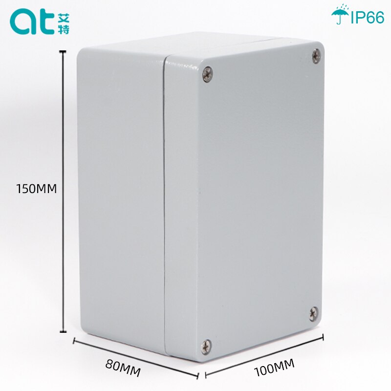 Aluminum IP66 Outdoor Waterproof Electrical Enclosure Cable Junction Box Wire Connection Box Die casting Metal Enclosure Case: 150x100x80