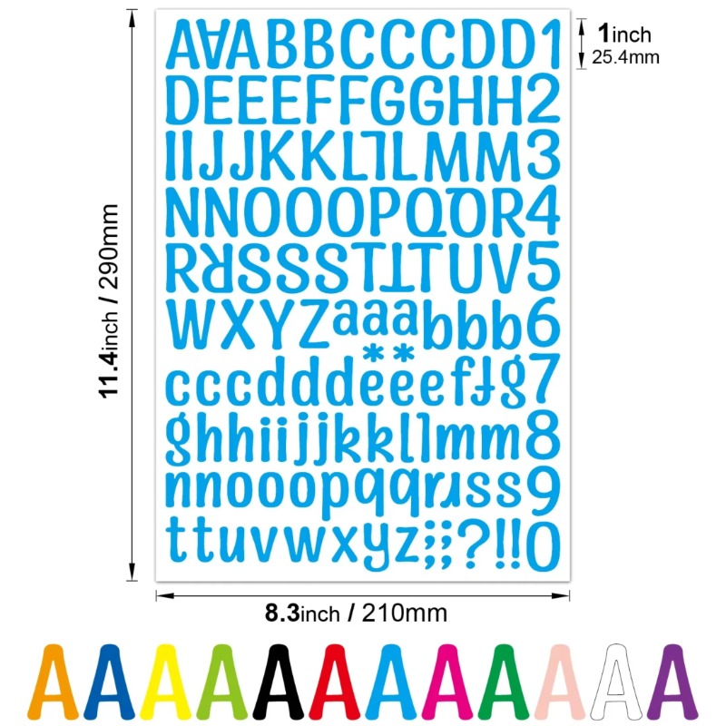 Colorful Letter Stickers, Self-Adhesive Vinyl Alph... – Vicedeal
