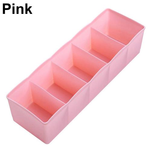 Caja de almacenamiento de 5 celdas, organizador de ropa de plástico, cajón divisor de cosméticos, organización ordenada, sujetador y calcetines, 1 unidad