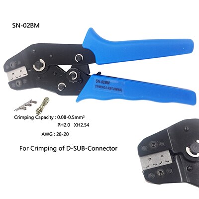 Draadkrimptang sn -48b/28b/01bm/02bm hoge precisie klem awg 0.08-0.5 mm 2/0.25-1 mm 2 xh2.54 ph2.0 multitool krimptang: Sn -02bm