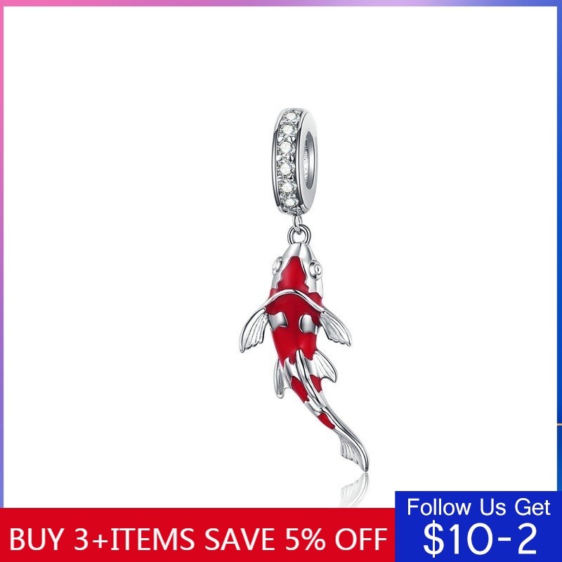 Lbyzhan Enamel Fish Hanger 925 Sterling Zilver Dangle Charm Fit Armband Ketting Vrouwen Fijne Sieraden CMC085