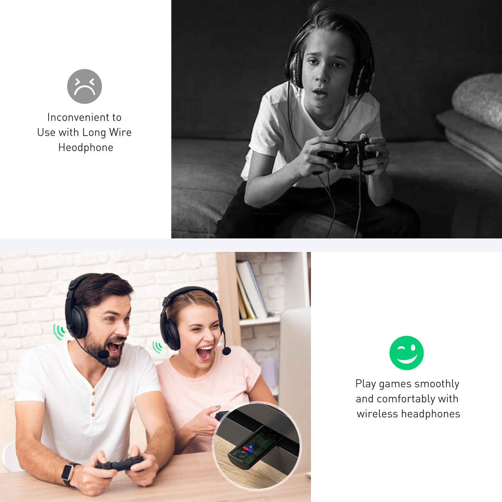 Edup usb bluetooth 5.2 trådløs bluetooth adapter gaming lydsender med lav latency plug and play til xbox /ps4/ps5/ pc