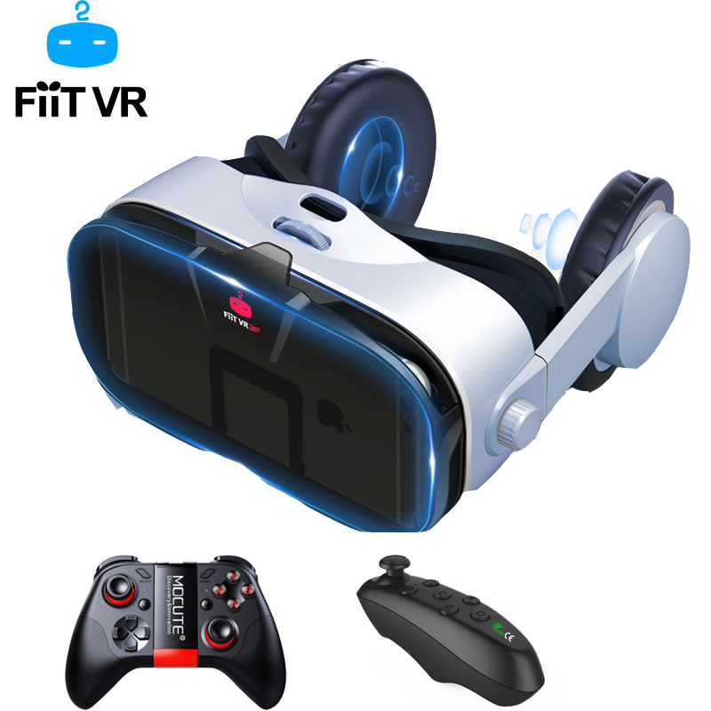 Fiit Vr 3F Virtual Reality Bril 3d Headset Google Kartonnen Helm Bril Casque 3 D Voor 4.0-6.4 Inch telefoon Smartphone