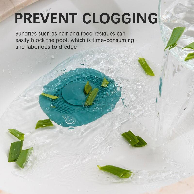 Bathroom Drain Cover Silicone Sink Filter Plug Hair Catcher Bath Stopper Plug Sink Shower Filter Kitchen Accessory