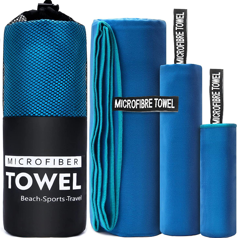 Verdikte microvezelhanddoek voor reizen, sport, sneldrogend, superabsorberend, grote haarhanddoek, superzacht en lichtgewicht fitnesshanddoek