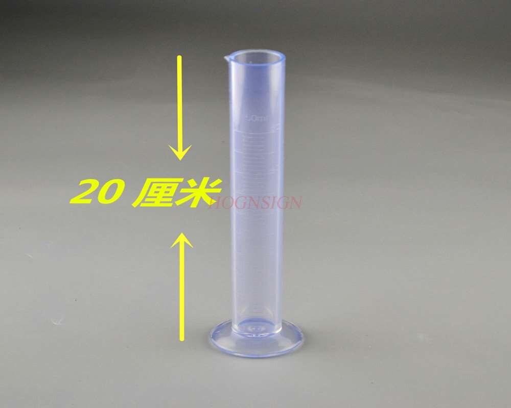 Laboratorieutrustning tillbehör 50ml genomskinlig plastcylinder med gradering