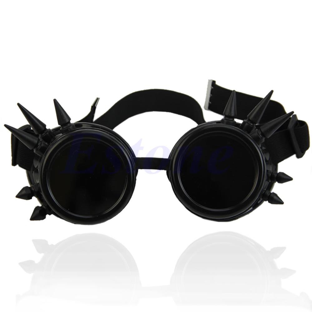Cosplay vintage victorian nitte steampunk beskyttelsesbriller briller svejsning cyber gotisk: Sort