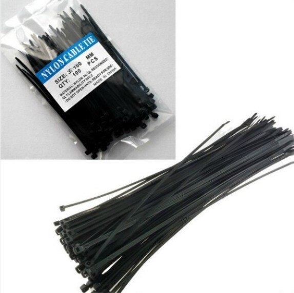 100Pcs Self-Locking Plastic Cable Wire Loop Zip Ties Network Nylon Cord Strap Organizer Winding Holder 2.5X100mm