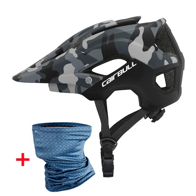 Cairbull MTB Bicycle Helmet Mountain Bike Removable Sun Visor XC DH AM HardTrail ENDURO Cycling Outdoor Safety Helmet: ArmyGreen Gift / L(58-62CM)