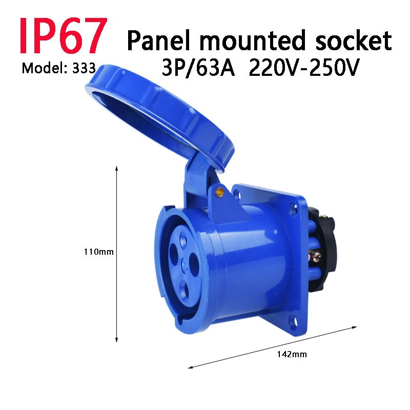 IP67 63A/125A Industrial Plug Socket 3P/4P/5P Waterproof Electrical Connector Power Connection Industrial Plug 220V 380V 415V: Tabletop Socket