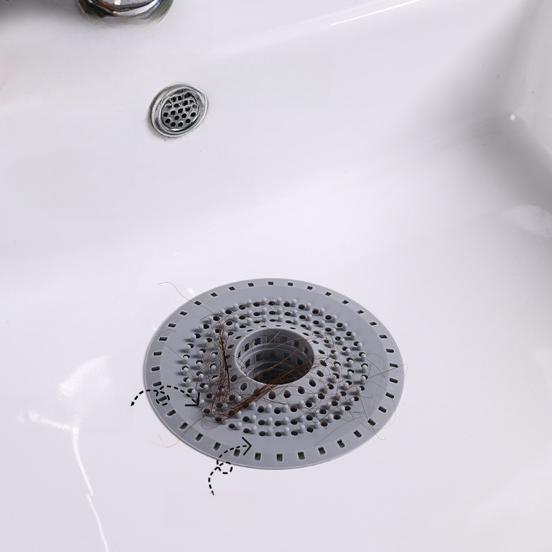 Filtro de fregadero de cocina, colador de drenaje de silicona, filtro de suelo de ducha para el hogar, coladores de fregadero, recogedor de pelo para accesorios de baño