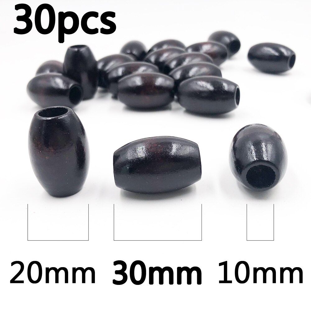 Grandes perles de café en bois naturel marron, grosses perles rondes en bois , amples, 15x20mm pour bracelet de fabrication de bijoux, bricolage, 50pcs: 50pcs Deep coffee